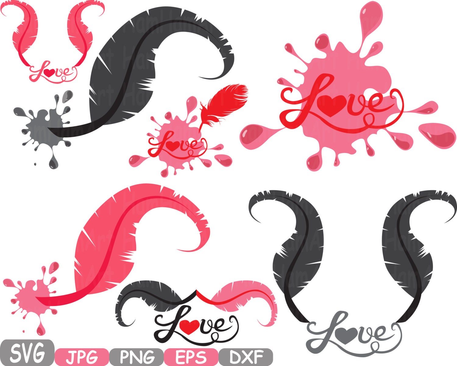 Download Love Vows / Feathers Love Word Art SVG Cutting file SVG