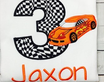 Personalized Hot Wheels Birthday Shirt / Hot wheels car / Race car shirt / Racer shirt / Hotrod shirt /1-9