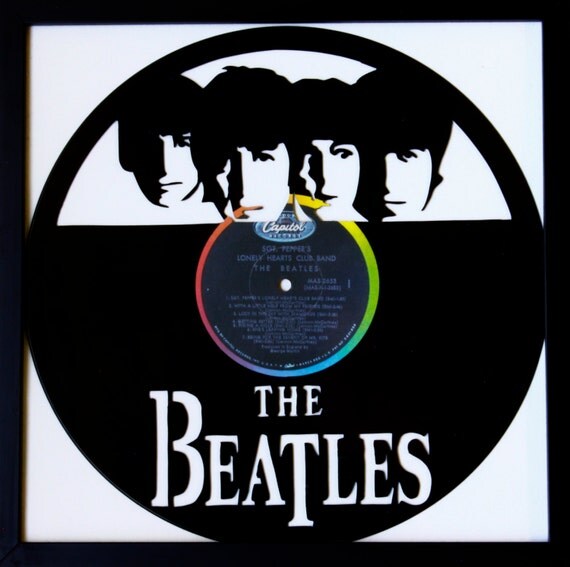 The Beatles Handmade Vinyl Record Art. With by ShesGotAptitude