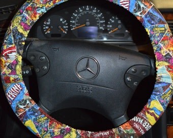 Marvel Comics Steering Wheel Cover-Nonslip Steering Wheel Cover-Xmen Steering Wheel Cover-Marvel Car Trash Bag-Wolverine Wheel Cover