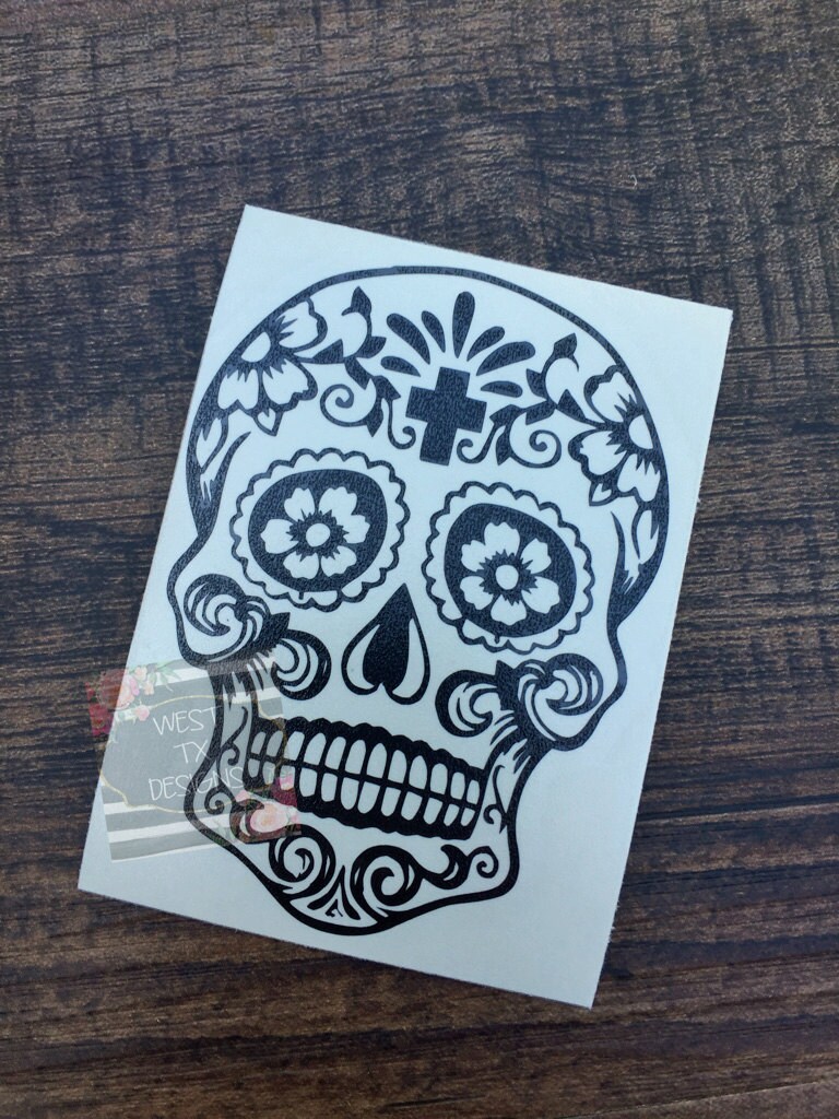 Sugar Skull Decal Car Window Decal Vinyl Decal Dia De