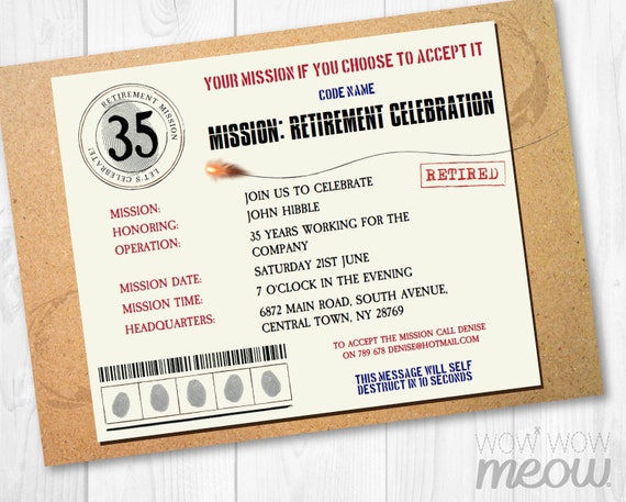 Retirement Invitation Retired Invite INSTANT DOWNLOAD Surprise