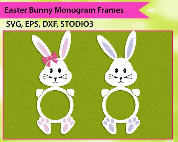Download Easter Bunny Svg Bunny Circle Monogram SVG DXF EPS Easter
