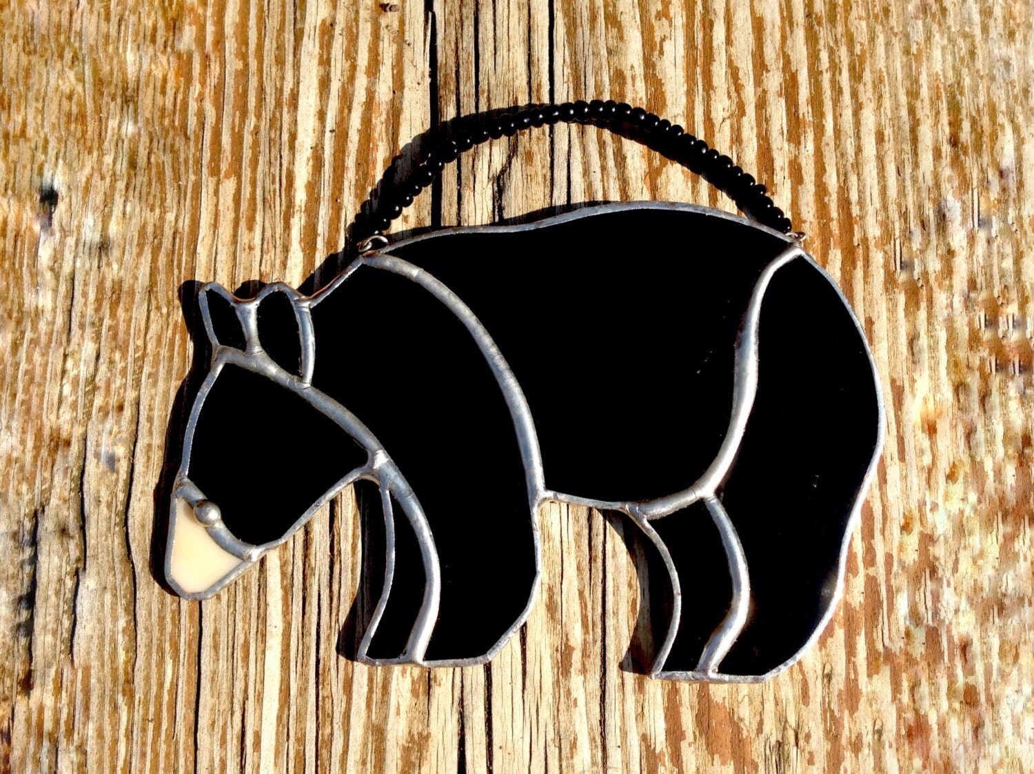 Rustic Decorations Black Bear Wildlife Decor By Sundogartandglass