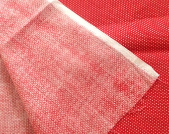 Red with white poka dots cotton blend Fabric, 4 yards x 40 inches