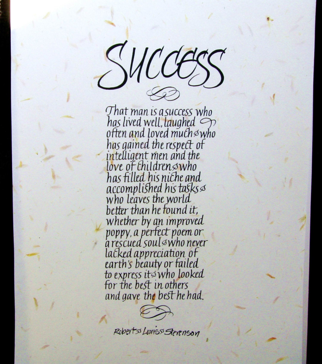 Success Quote Calligraphy Print Stevenson Quote 11 X