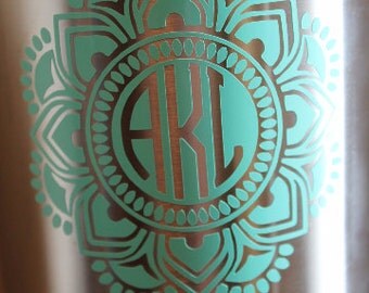 Mandala Monogram Decal - Yeti sticker - Tumbler Decal - Monogram sticker - Monogram Yeti Decal - Mandala Yeti Decal - Mandala Sticker
