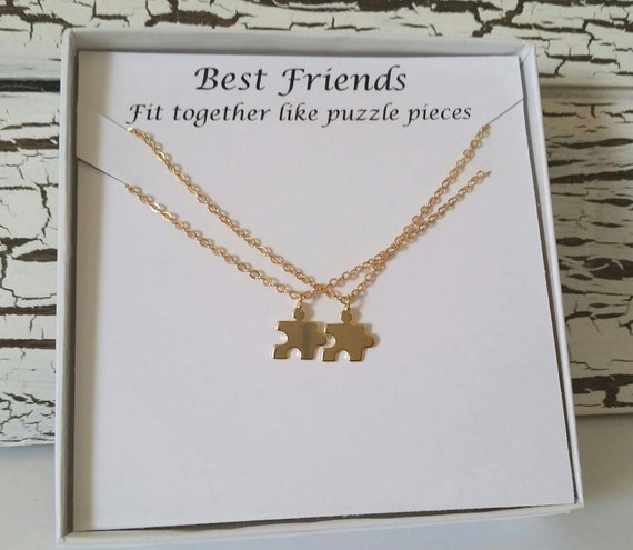 Puzzle Piece Necklace Set Best Friends By Thevintageheartbys 