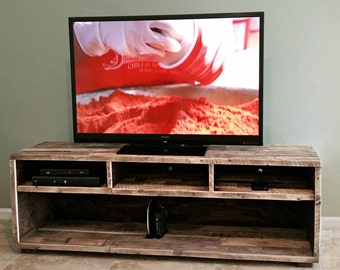 tv stand music media console center entertainment unit with rustic reclaimed wood beach house cabin