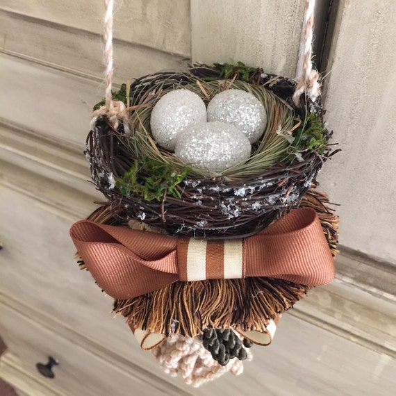 Bird Nest Tassel large ornament