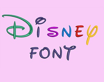 Disney Embroidery Font Design Alphabet Machine 26 uppercase, 26 lowercase letters, 10 numbers 4 SIZES Digitized Font INSTANT DOWNLOAD 027
