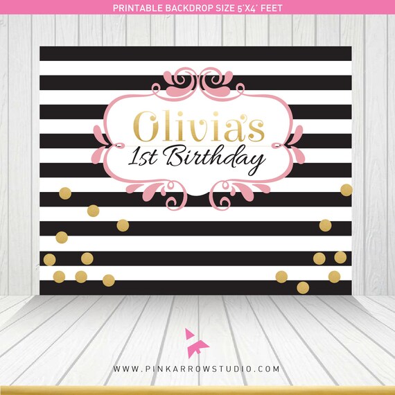 Striped Backdrop Birthday Striped black and white Backdrop