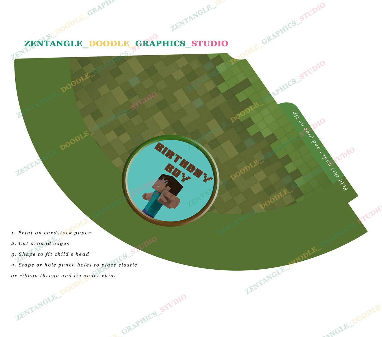 Birthday Printables Minecraft Party Hats Printable Favor