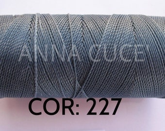 COR : 227 (bleu-gris) choisissent de 10-20 mètres fil ciré LINHASITA 1 mm d’épaisseur, cordon de macramé, matériaux.