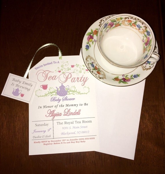 Printable Tea Bag Baby Shower Invitations by BeforeTheRings