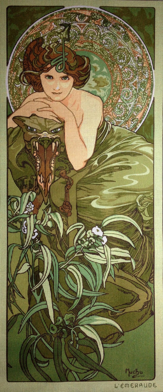 Gobelin Tapestry Needlepoint Kit Emerald craft by AidaLux on Etsy