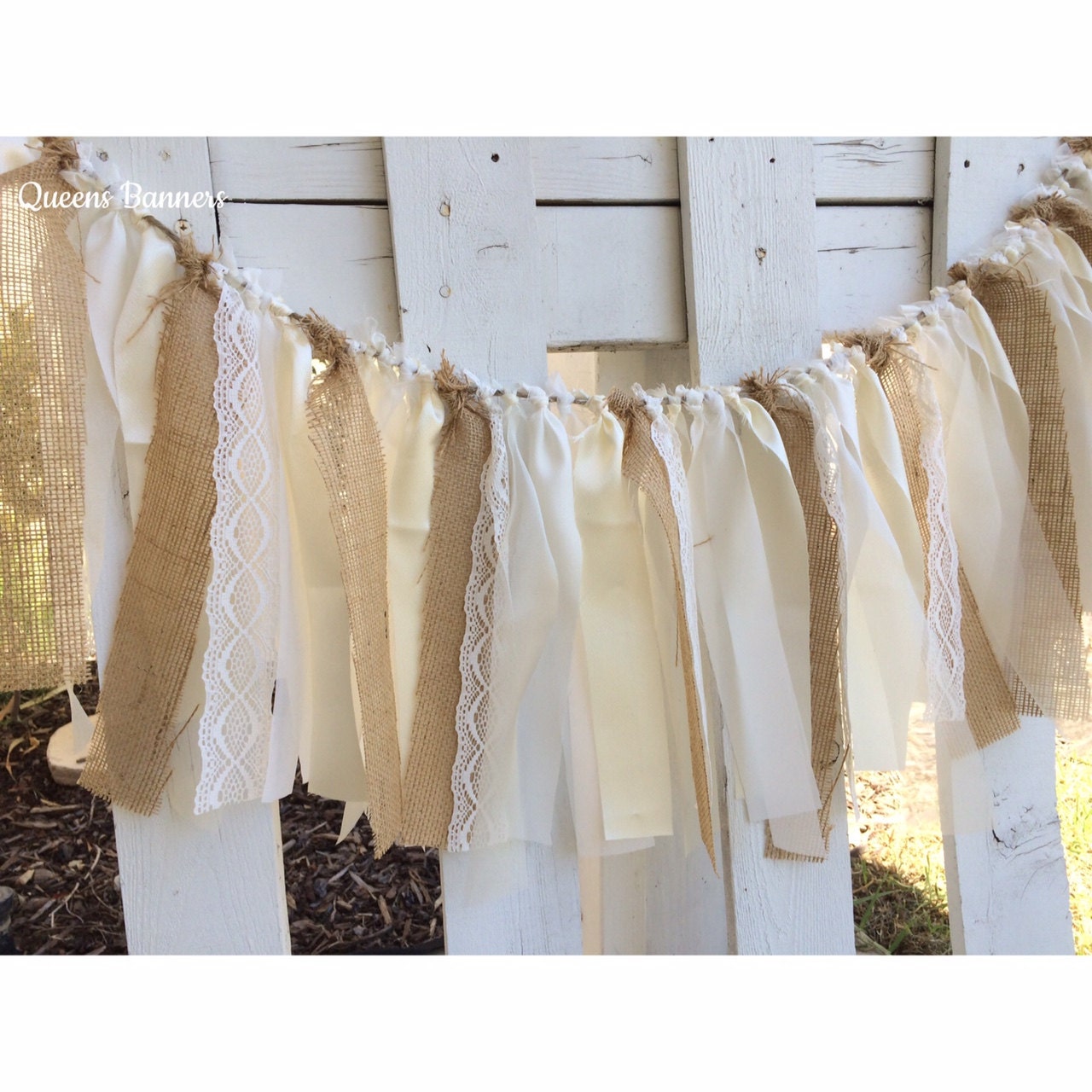 shabby chic fabric and burlap garland rustic garland wedding shabby chic fabric and burlap garland rustic garland wedding