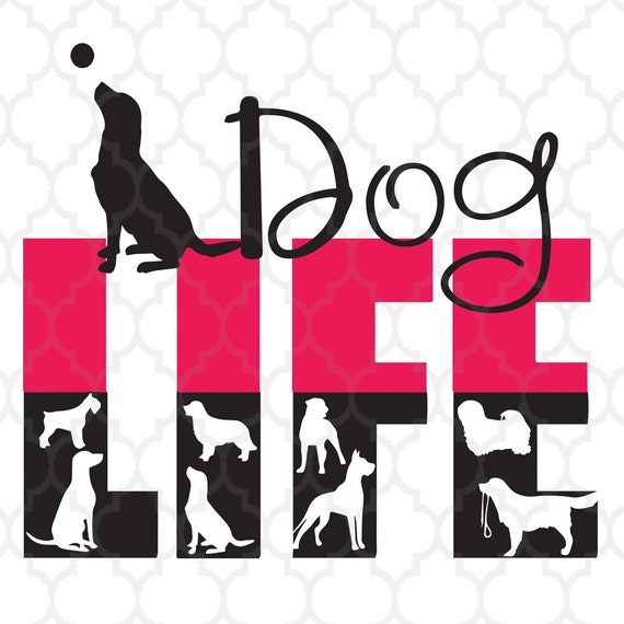 Dog svgdog silhouette Dog Life SVG Design by Dxfstore on Etsy