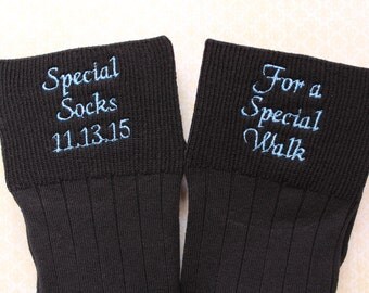 Father of the Bride Socks, special socks for a special walk, Wedding Gift for Dad. Embroidered, Wedding Sock. F23