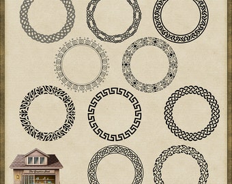 10 Geometric Tattoo Circles PNG *Instant Download*
