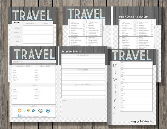 travel printable vacation planner yearly trip planner trip