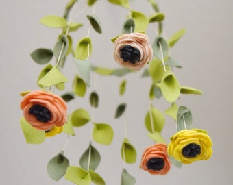 Crib Mobile || Felt Flower Baby Mobile || Pick your own colors