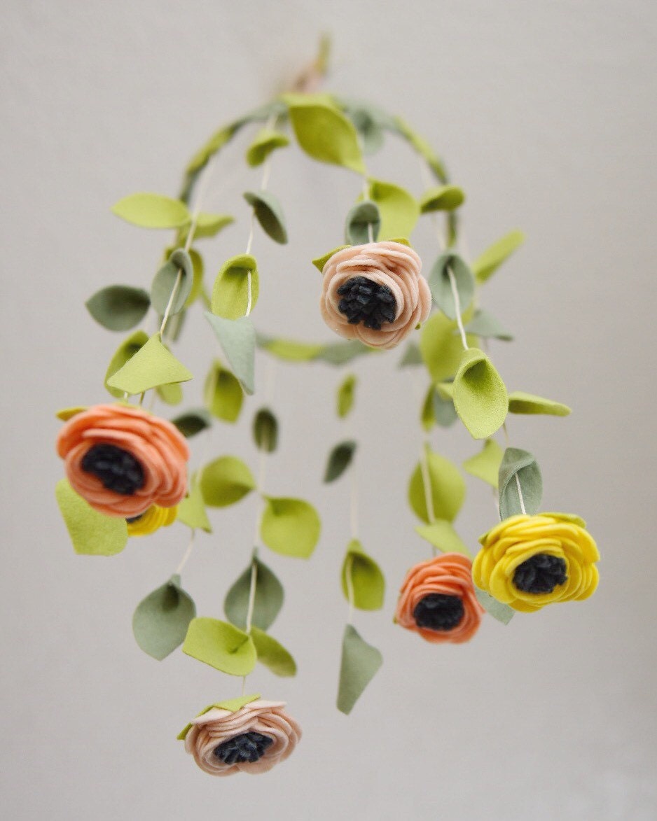 Crib Mobile Felt Flower Baby Mobile Pick Your Own Colors - ðzoom crib mobile felt flower baby mobile pick your own colors - ðzoom