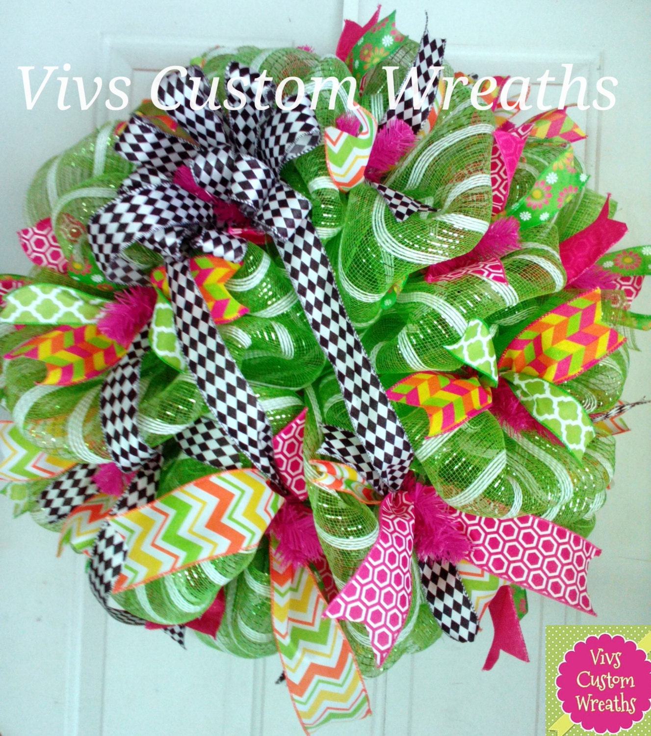 Deco Mesh Spring Wreath Spring Deco Mesh By Vivscustomwreaths