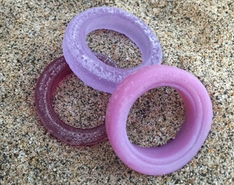 3 Large Glass Rings Lampwork Beads SRA