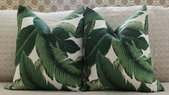 banana leaf print pillow