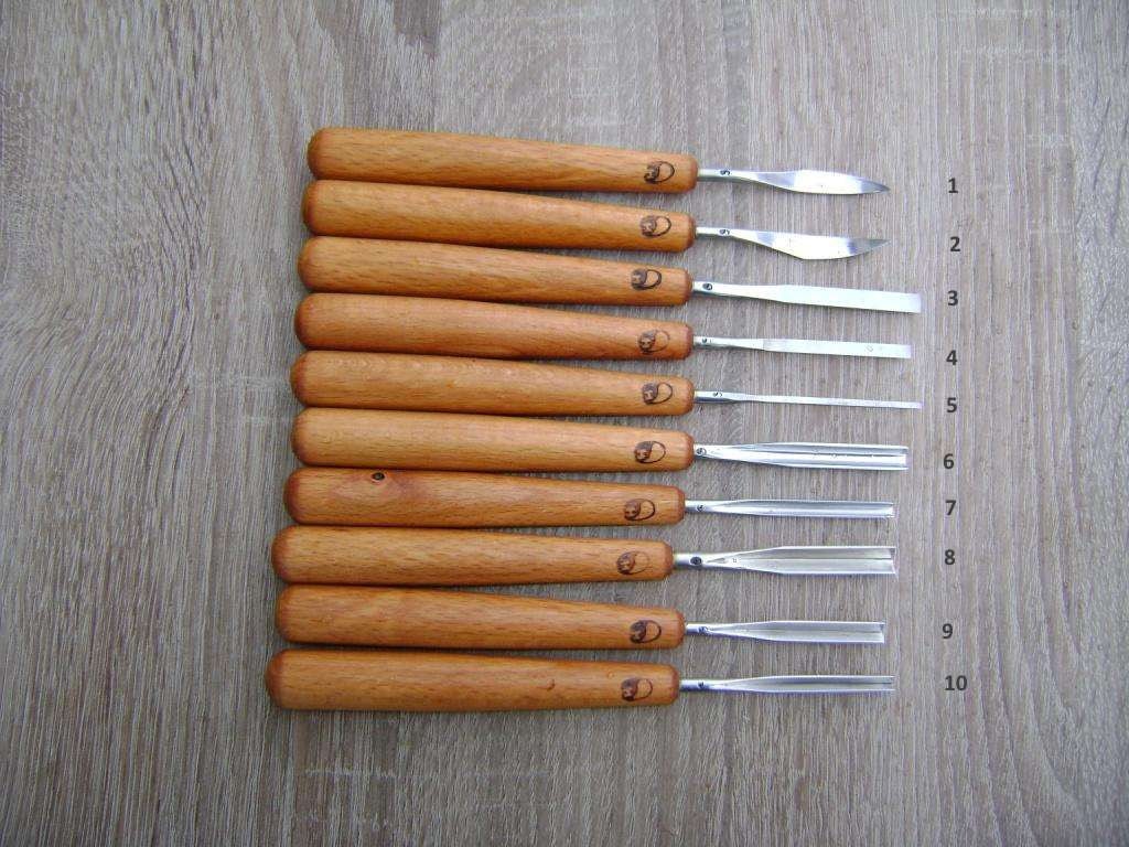 Wood carving tools. Forged by hand. Wood carving chisels. Mini