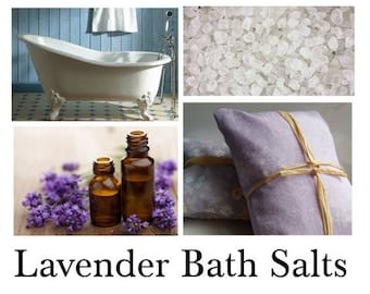 Lavender Bath Salts, Lavender Bath, Lavender Oil Bath - 16oz Bag