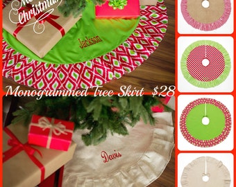 Monogrammed Christmas Tree Skirt