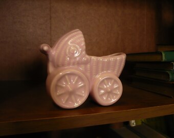 Baby Carriage/ Stroller Planter, Pink