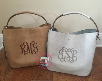 Bucket style monogrammed purse