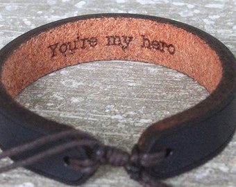 Men's leather bracelet- Valentine's Day gift -Personalized-gift for men- Boho Leather Bracelet - Boho Bracelet - Leather Bracelet- Leather C