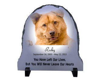 Dog Memorial Stone Photo Slate, personalized pet memorial plaque, dog lover photo slate