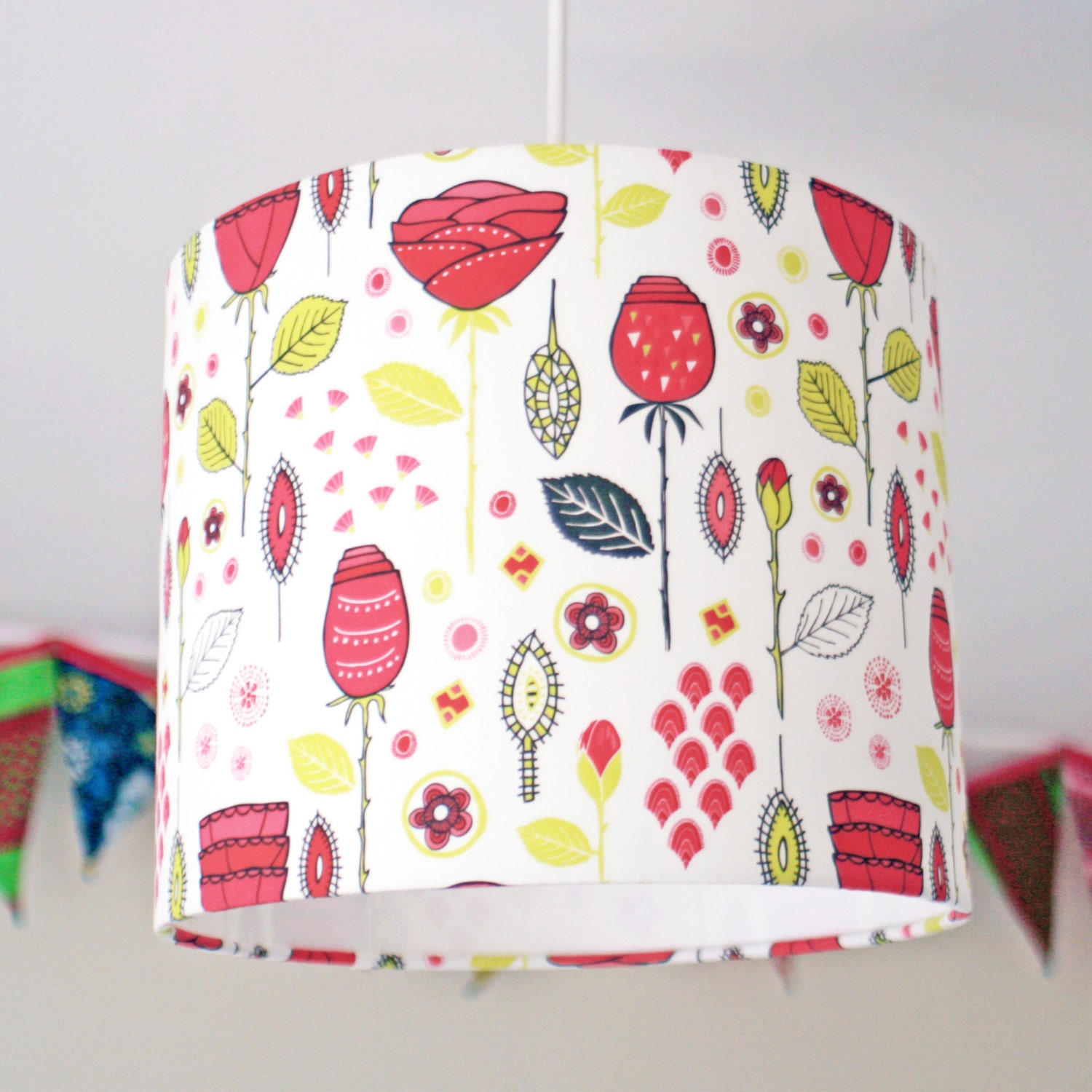 Pink Midcentury Modern Rose Handmade Ceiling Lampshade