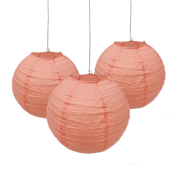 Set of 6 Nude Peach Color Hanging Paper by partypapersupply