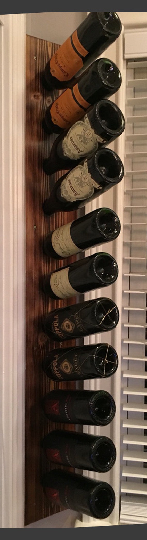 reclaimed wood corner Wall wine rack corner by rustichandcrafts