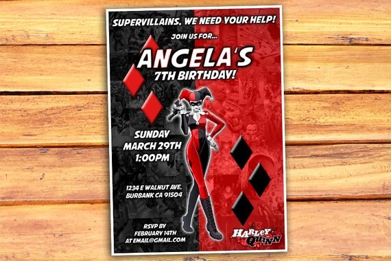 Harley Quinn Invitations 4