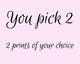 Two combined prints, You Pick 2, Gold Foil prints Home Decor
