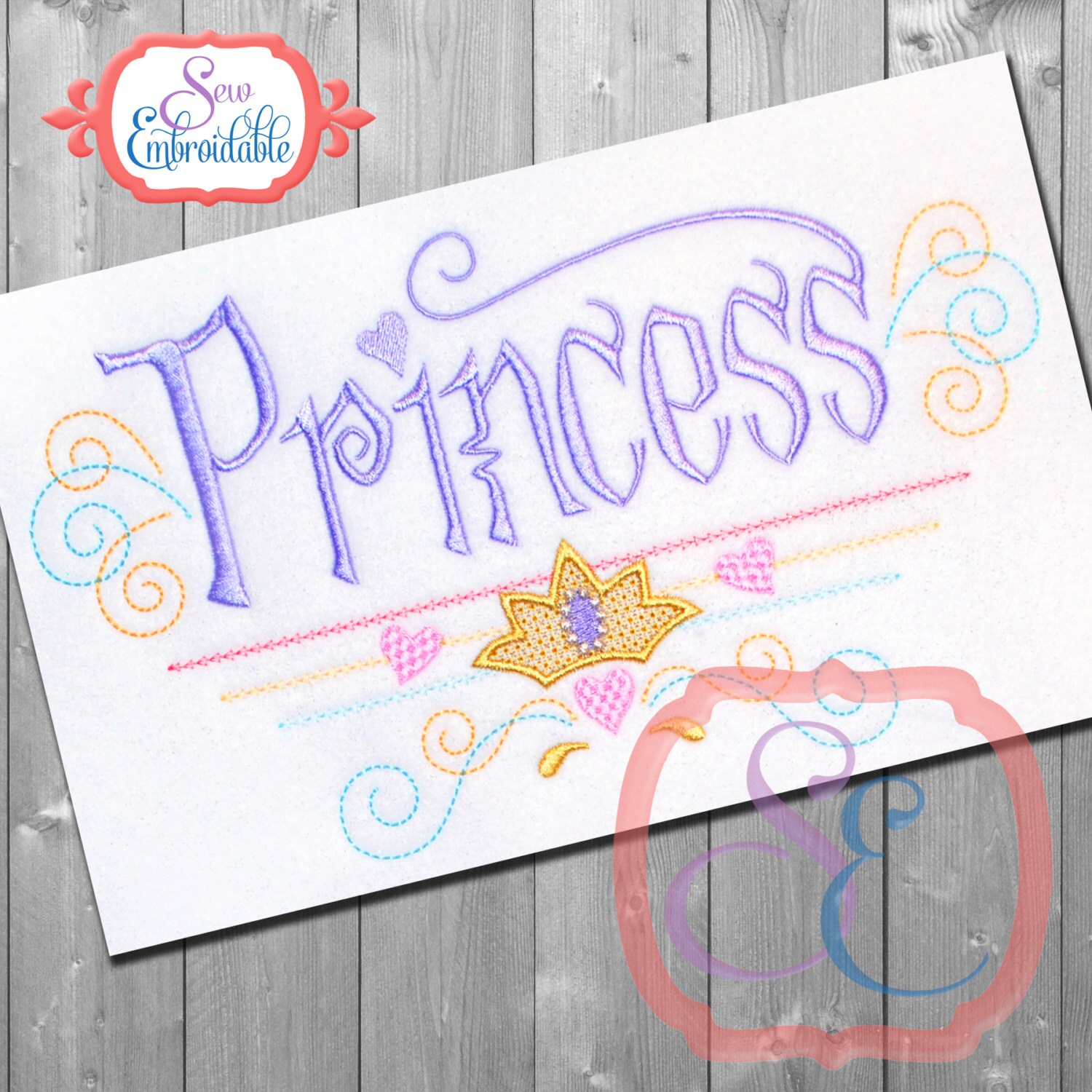 PRINCESS Design For Machine Embroidery INSTANT DOWNLOAD