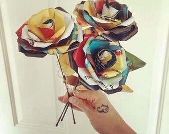 Bunch of 3 book roses