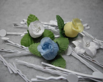 White Bobby Pins Hair Pins with a 1/4" Pad. Make your own hair accessories for your Wedding Party,Bachlorette Party, Birthday, Everyday Hair