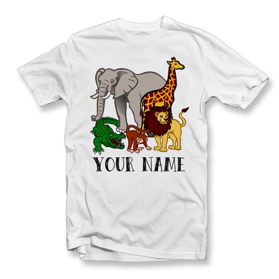 Personalised Kids Animals T Shirt Custom Childrens by LulahBlu