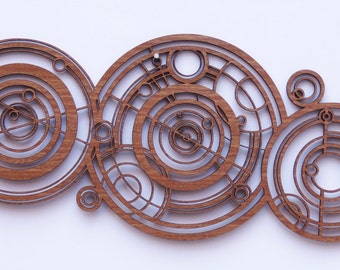 Doctor Who Name in Ancient Gallifreyan (Wood), inpired by the Doctors Crib / Cot