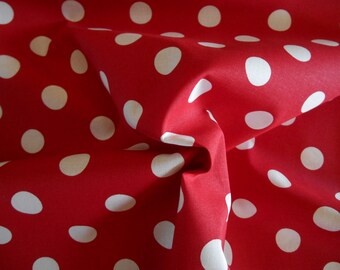 Red with White Dots cotton fabric by the yard