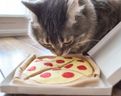Catnip Pizza, pizza toy, pet lover gift, catnip toy, Organic Catnip, cotton toy - Price is for one Slice, two Slices and Box also available