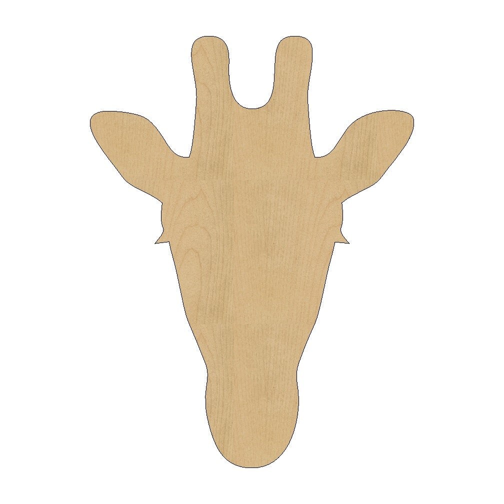 Giraffe Head Cutout Shape Laser Cut Unfinished Wood by AIHConcepts
